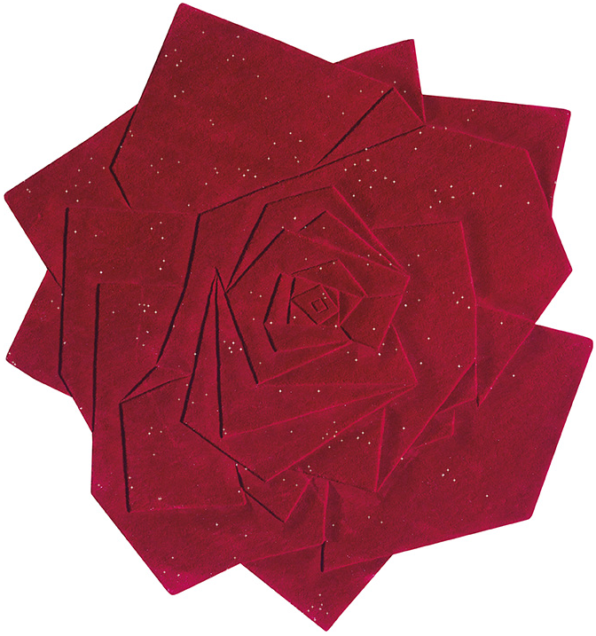 Килим червоний Rose | Розмір: 130 x 130 см