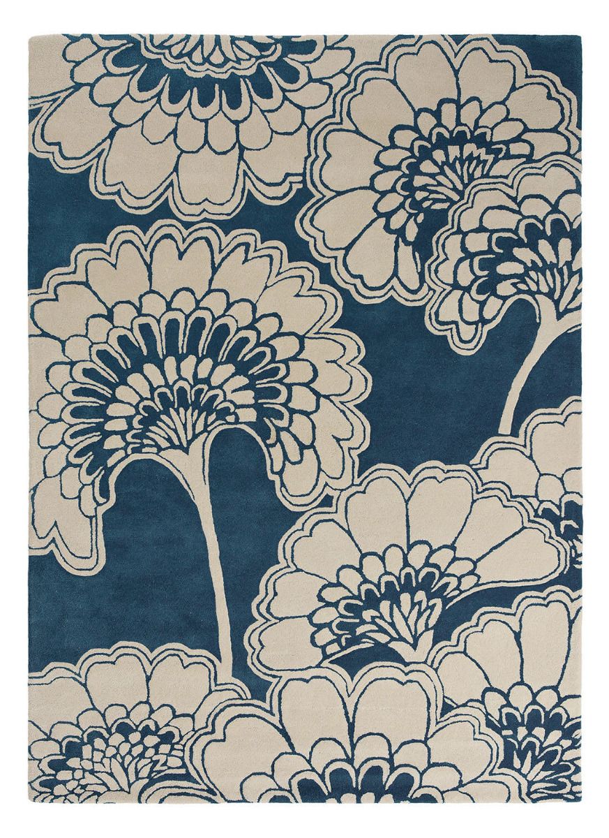 Килим з шерсті Floral Midnight ☞ Розмір: 120 x 180 см