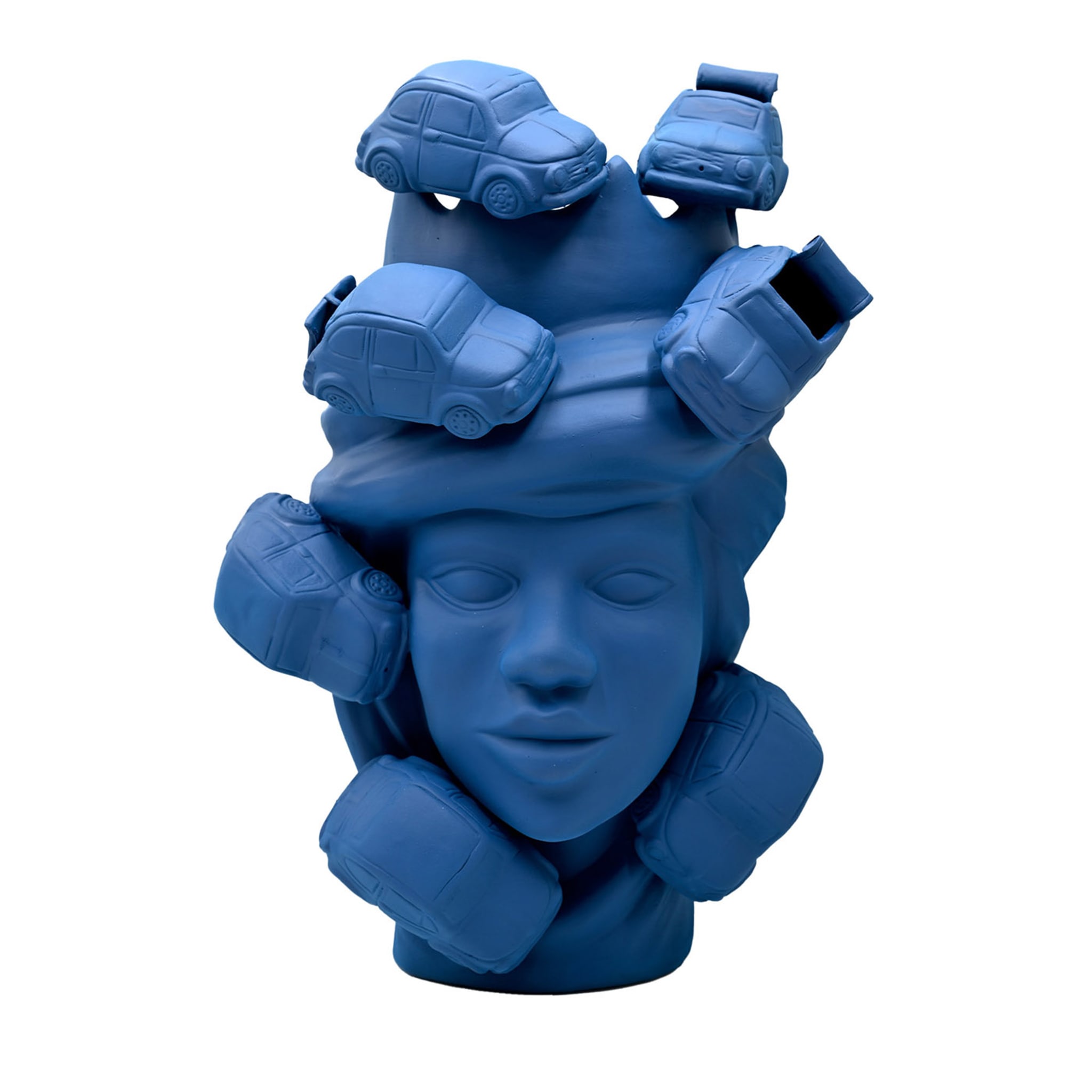 Матовая синяя скульптура Moor's Head