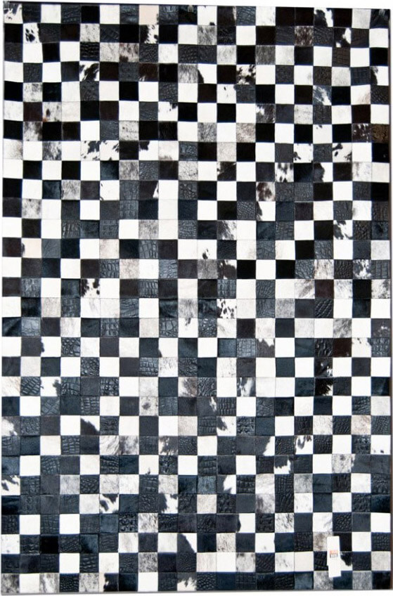 Килим з натуральної шкіри Mosaic Black & White ☞ Розмір: 120 x 180 см