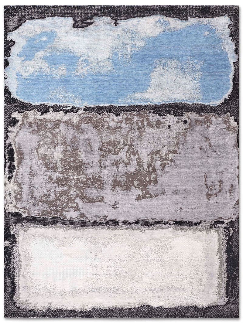Премиальный узелковый ковер ручной работы Light Blue Silver | Размер: 140 x 210 см