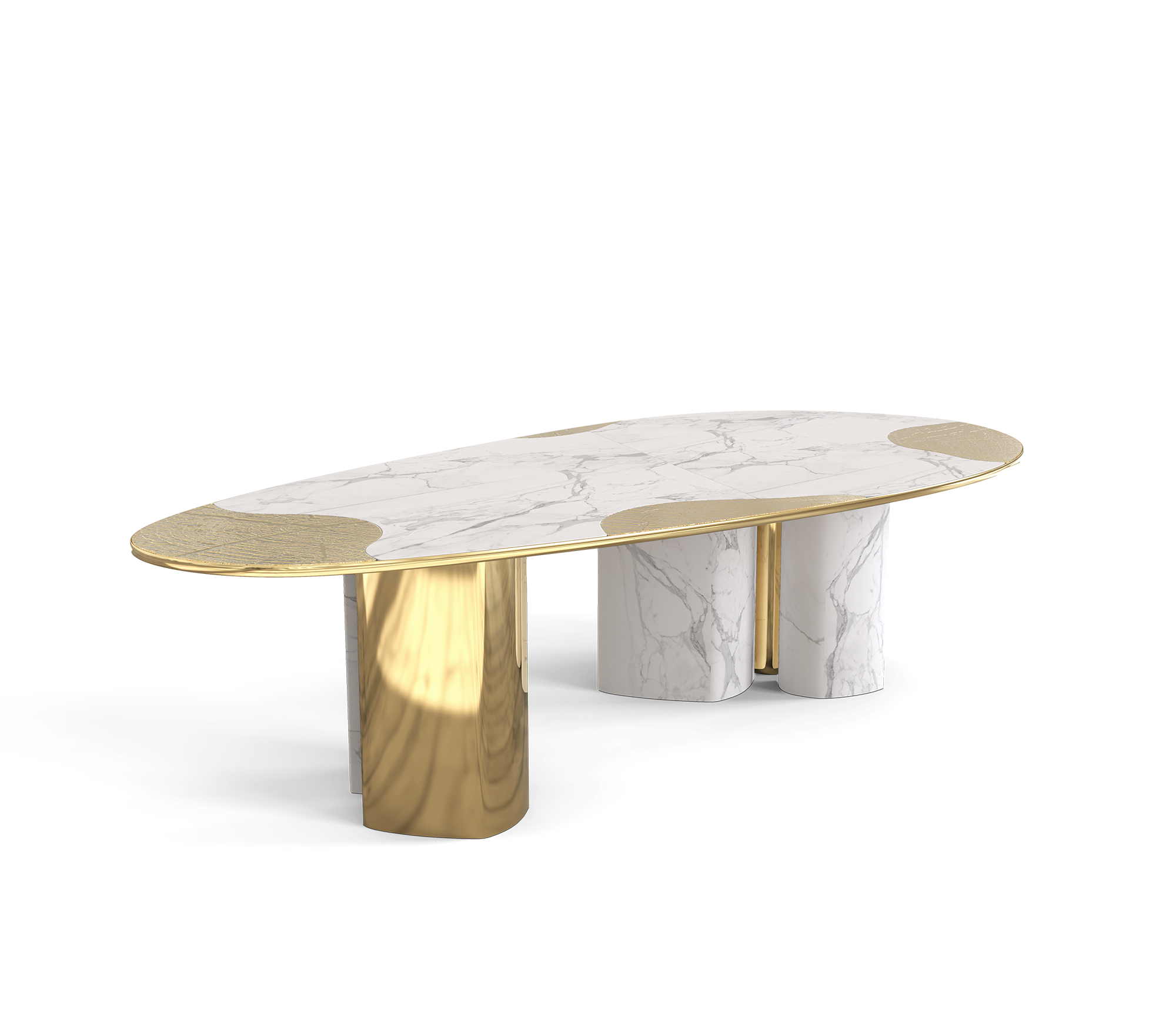 Обеденный стол Athena Carrara Marble & Gold