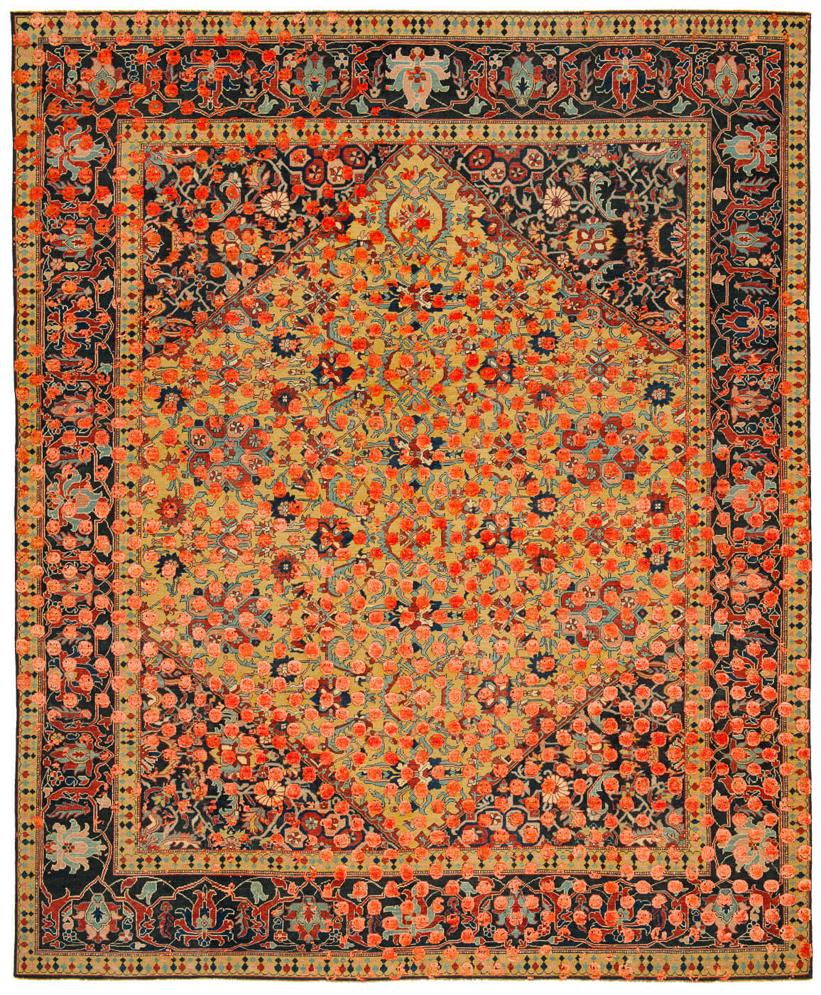 Килим ексклюзивний Serapi Queensbury Smiley Raved Yellow Neonorange Silk | Розмір: 300 x 400 см
