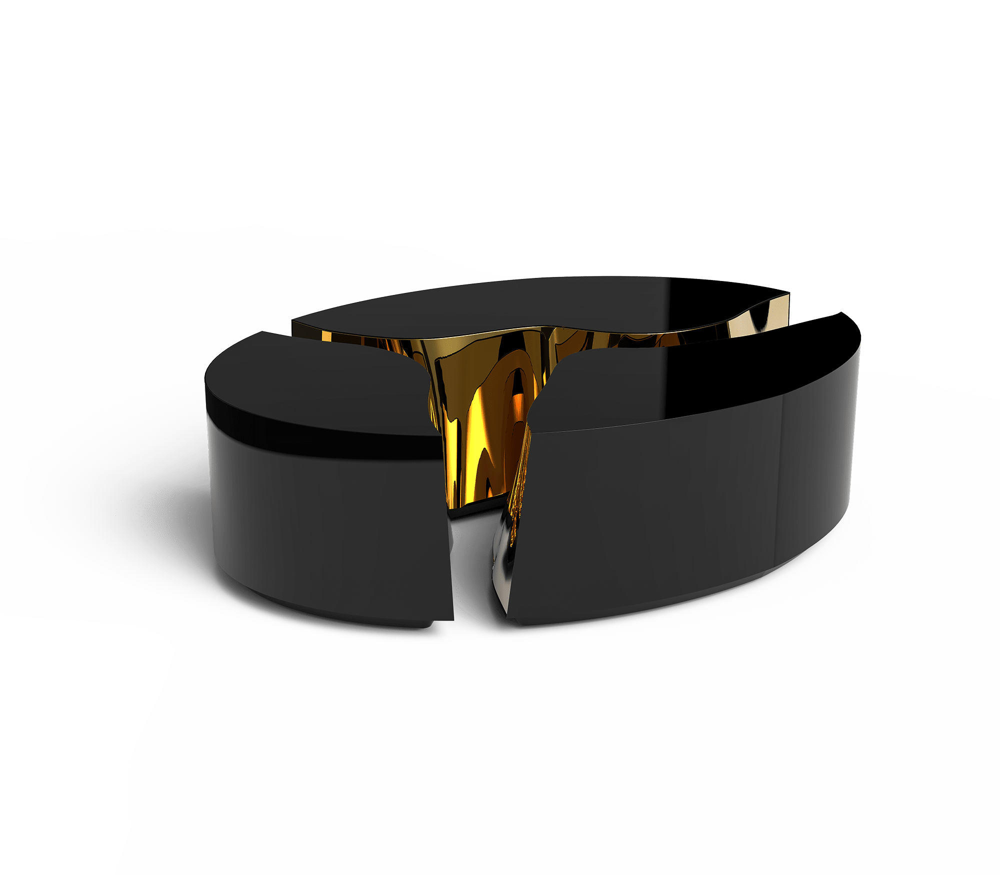 Журнальный столик Fissure Oval Black