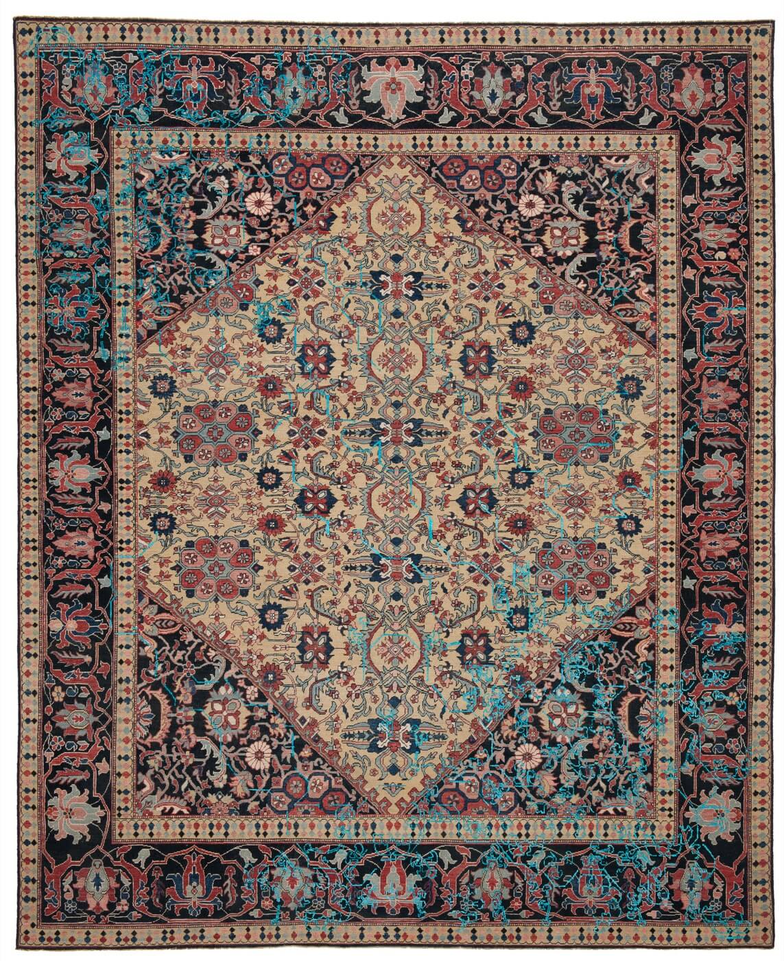 Ковер эксклюзивный Serapi Queensbury Sekizgen 2 Yellow Neonphirozi Silk | Размер: 300 x 400 см