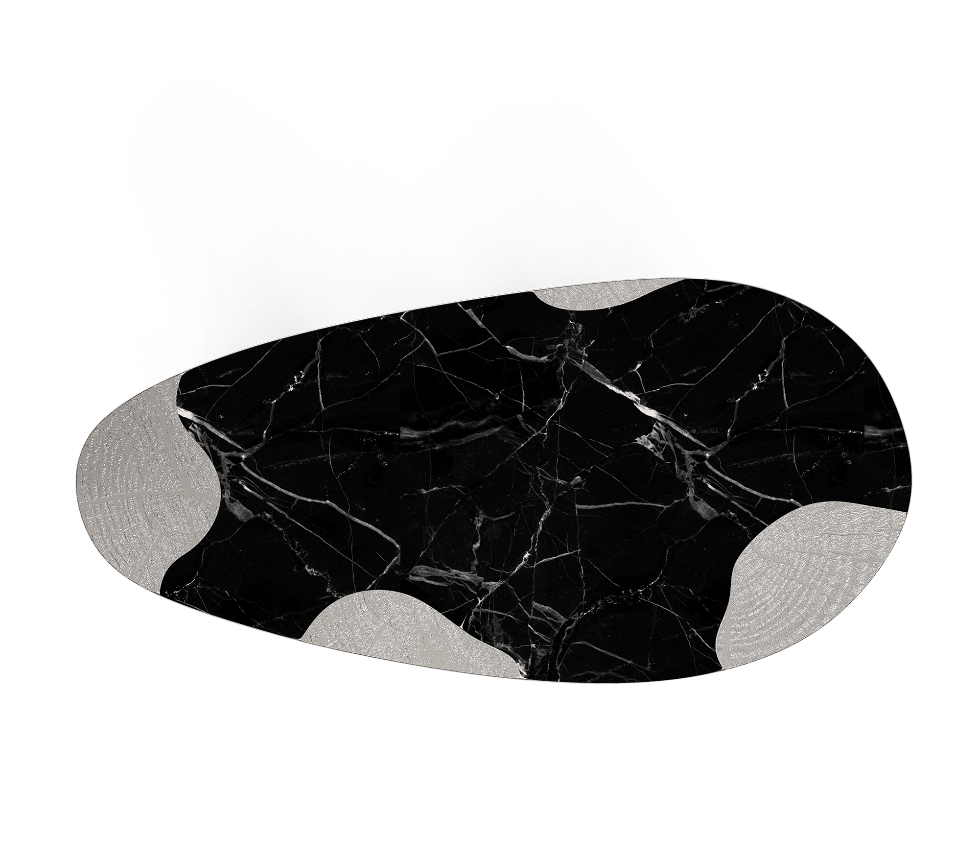 Обеденный стол Athena Nero Marble & Silver
