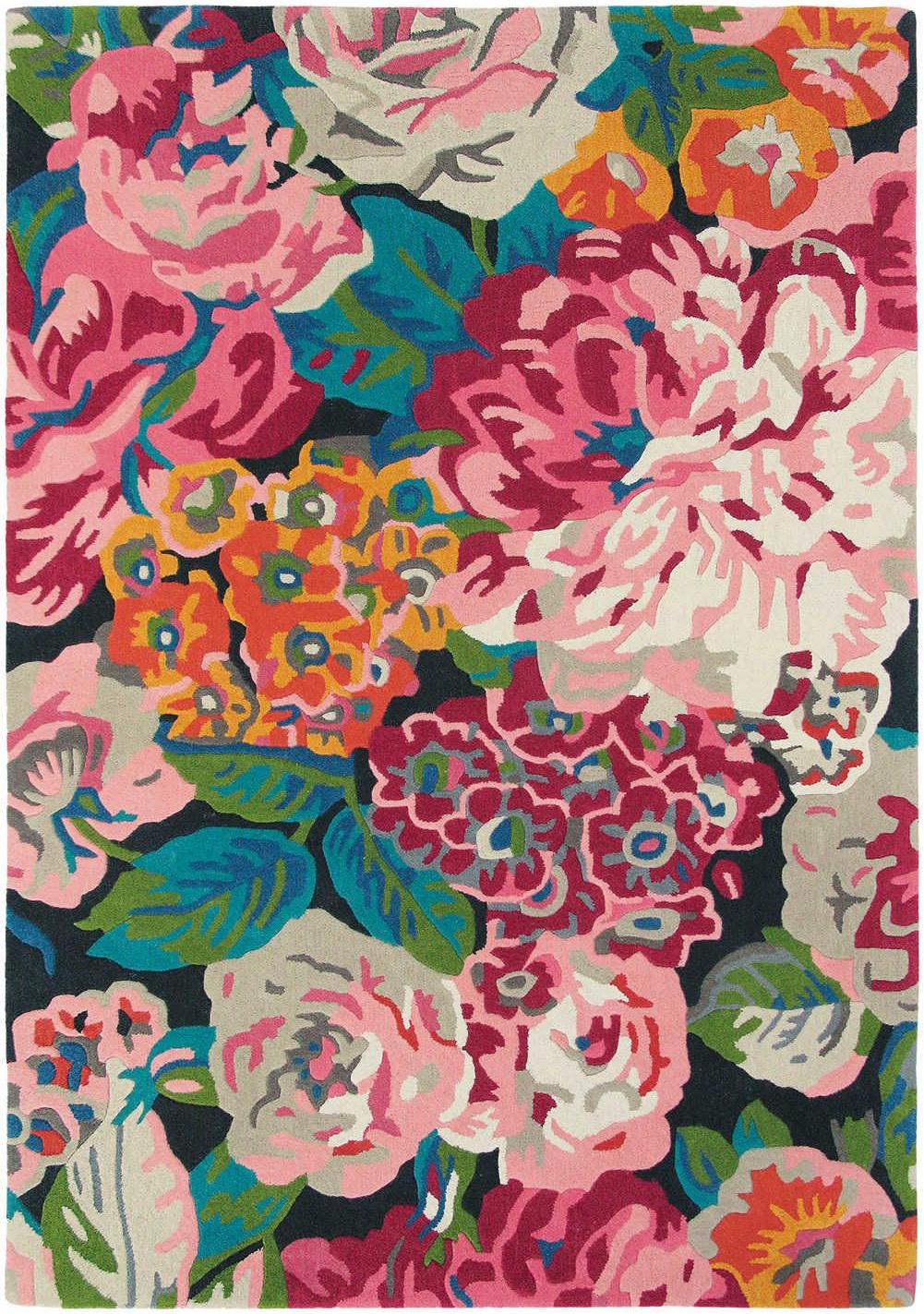 Килим квітковий Rose & Peony Cerise ☞ Розмір: 170 x 240 см