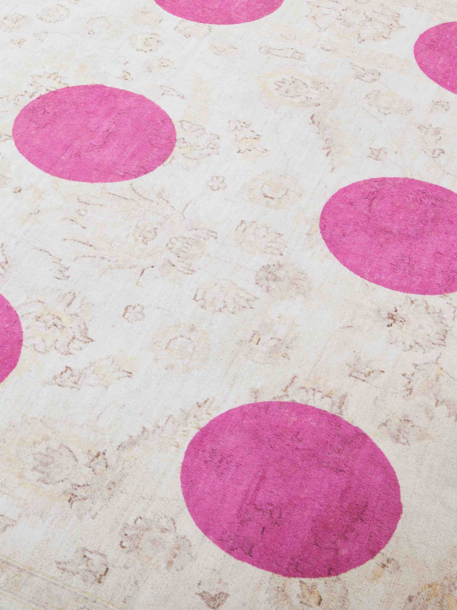 Круглий килим італійський ручної роботи Double Layer Pink