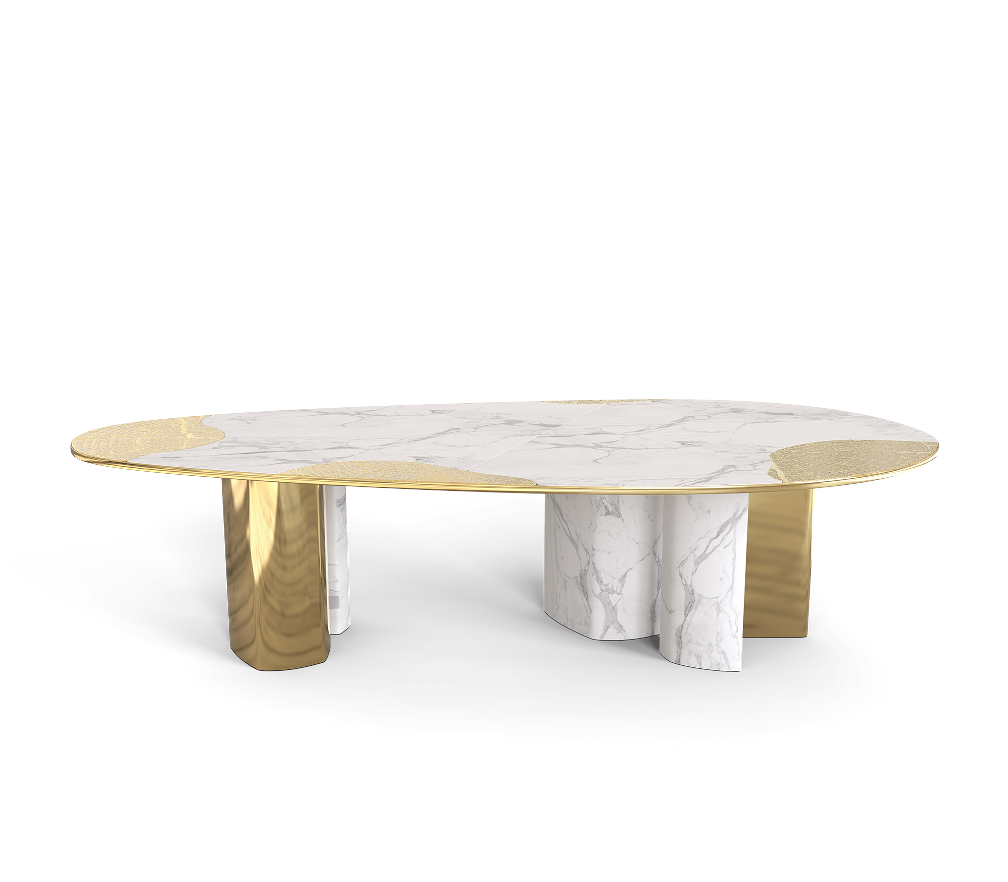 Обеденный стол Athena Carrara Marble & Gold