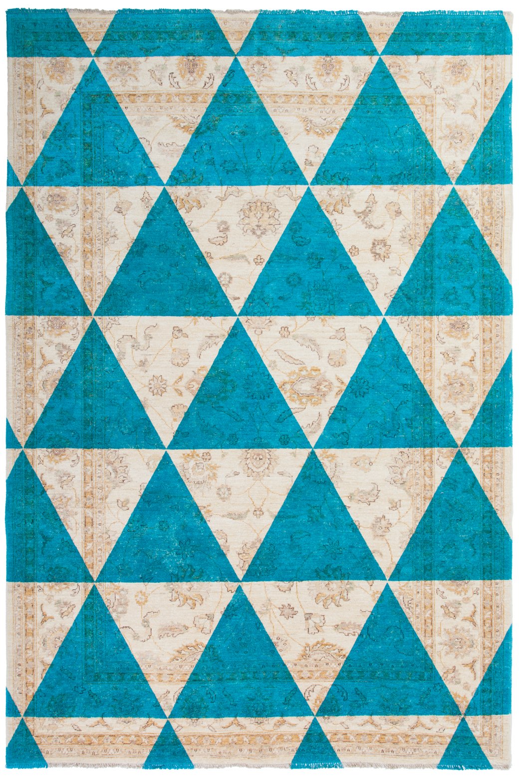 Круглий килим італійський ручної роботи Double Layer Blue