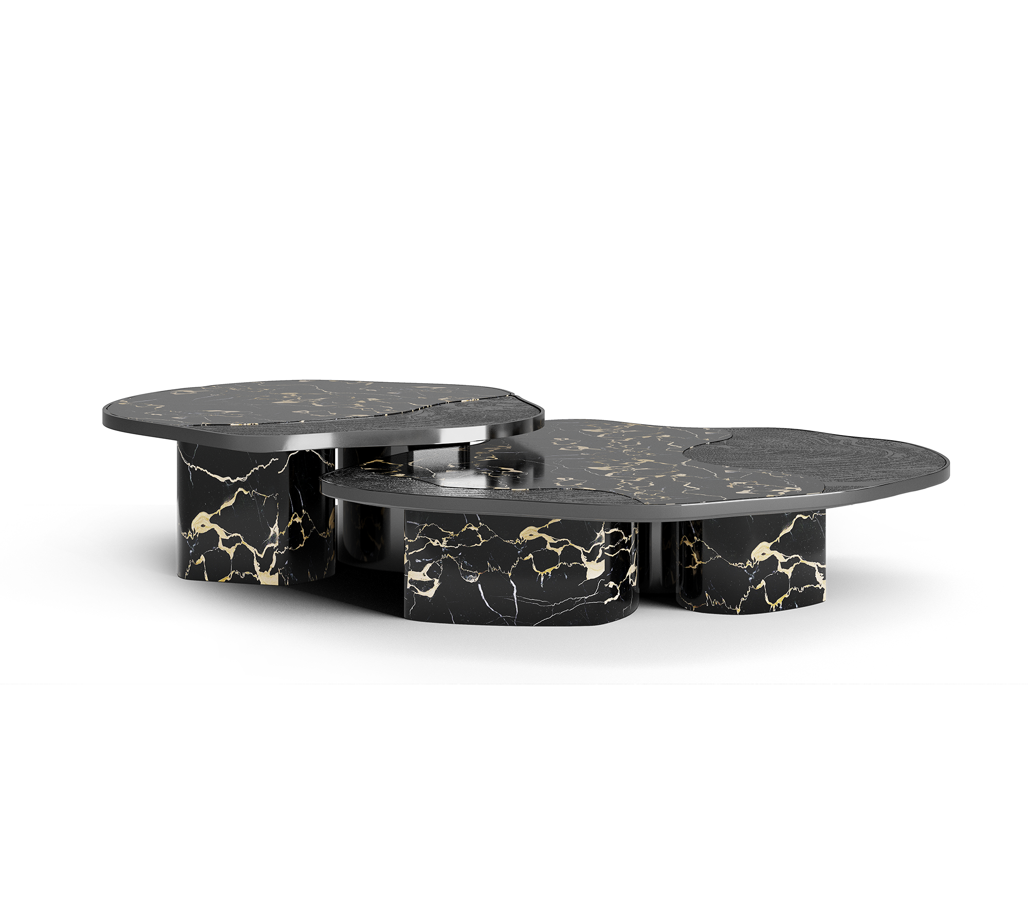 Журнальный столик Athena Portoro Marble & Onyx Table Set