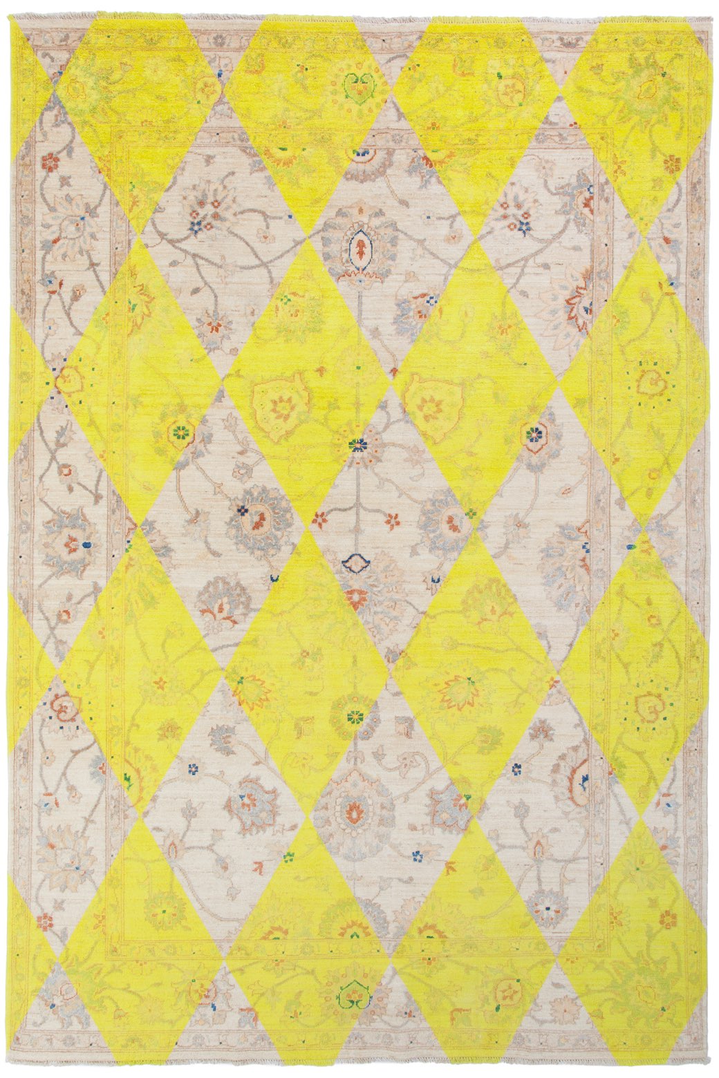 Круглый ковер итальянский ручной работы Double Layer Yellow