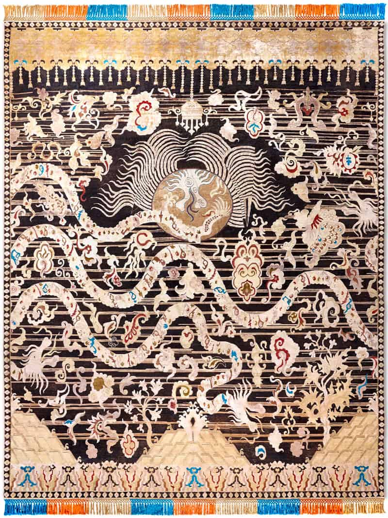 Премиальный ковер Dragon Black / Gold ☞ Розмір: 140 x 210 см