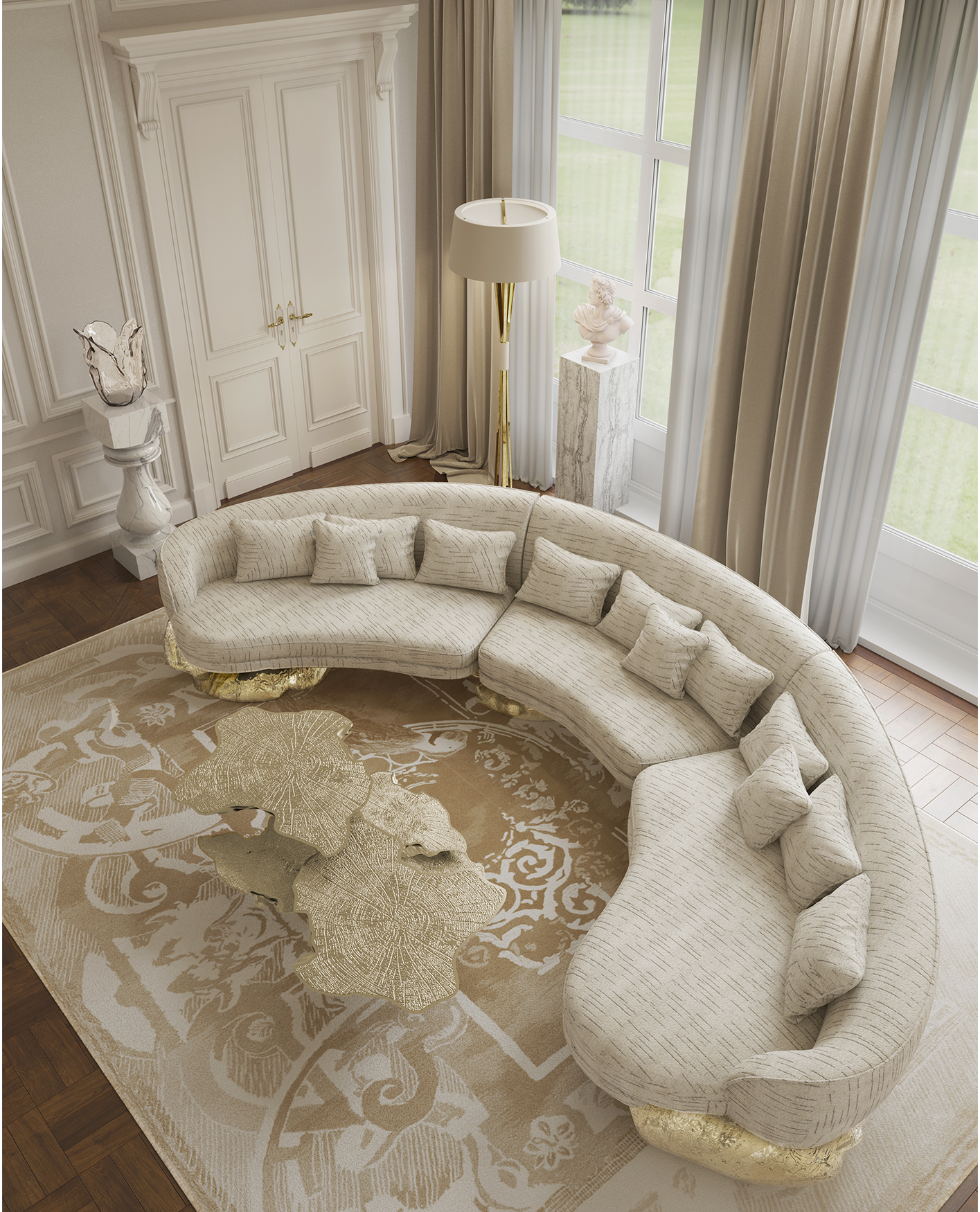 Диван Angora White Curved