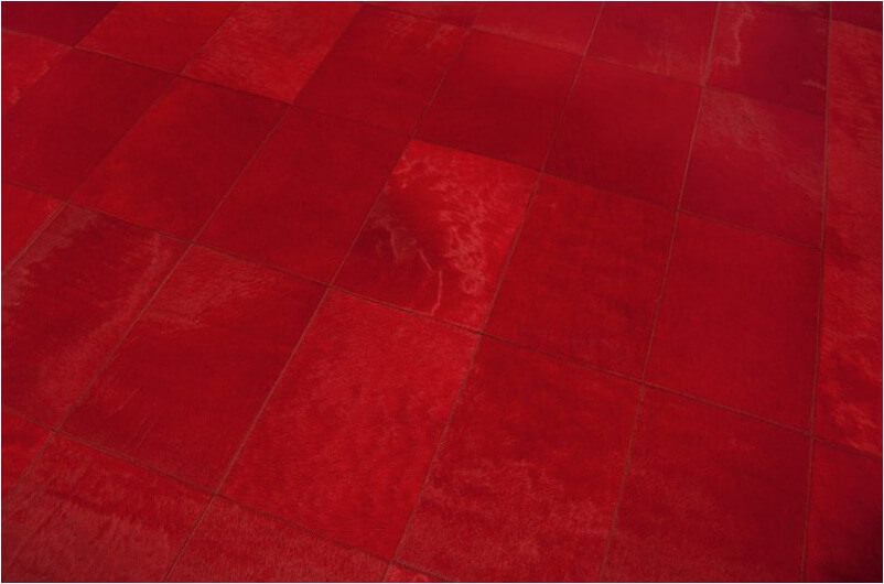 Килим з натуральної шкіри червоний Andronicus ☞ Розмір: 180 x 260 см