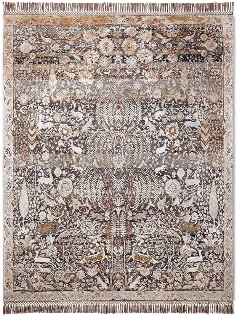 Ексклюзивний килим ручної роботи Gold / Grey
