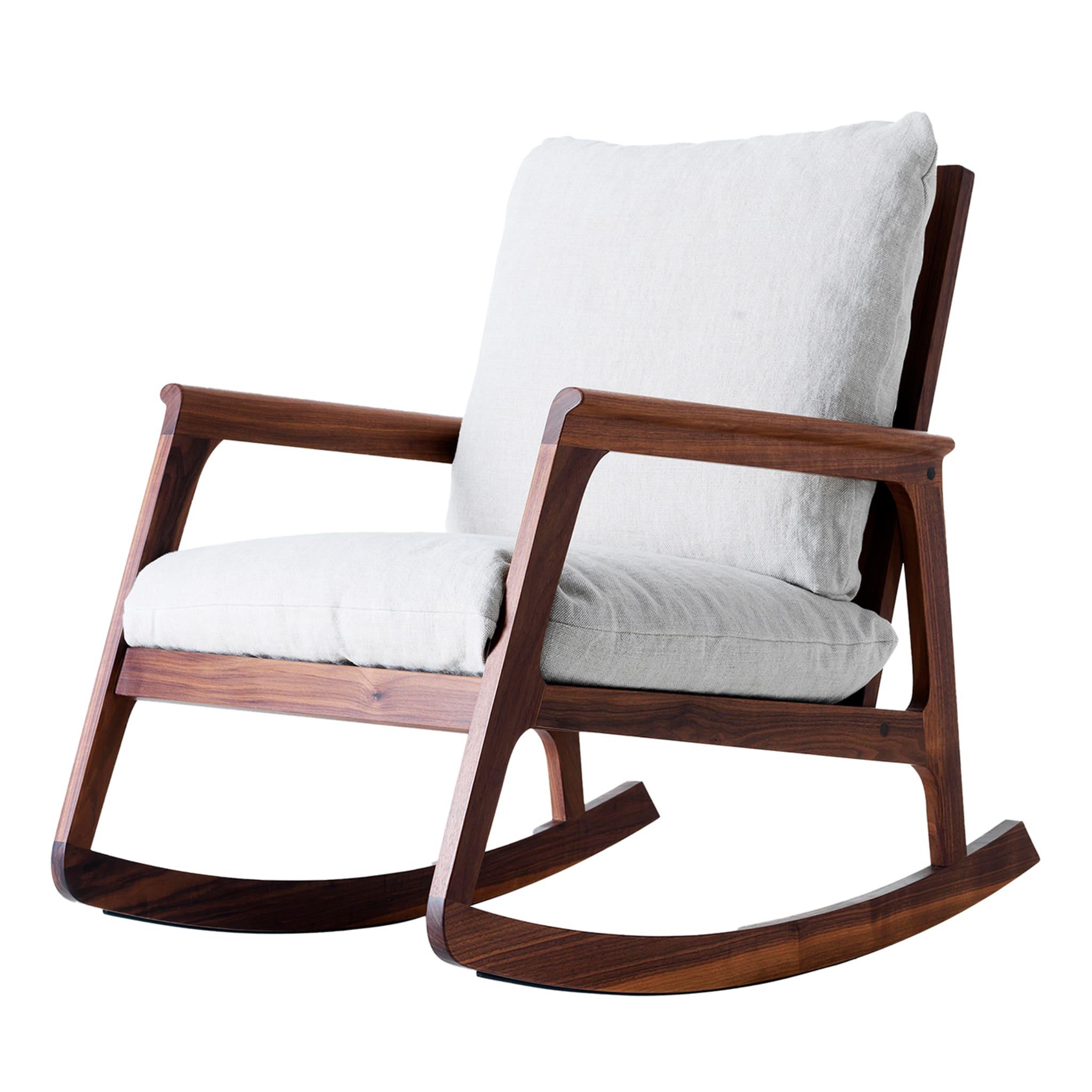 Кресло-качалка Италия Momento Brown | Обивка: Linen BEL-LINO G077 11