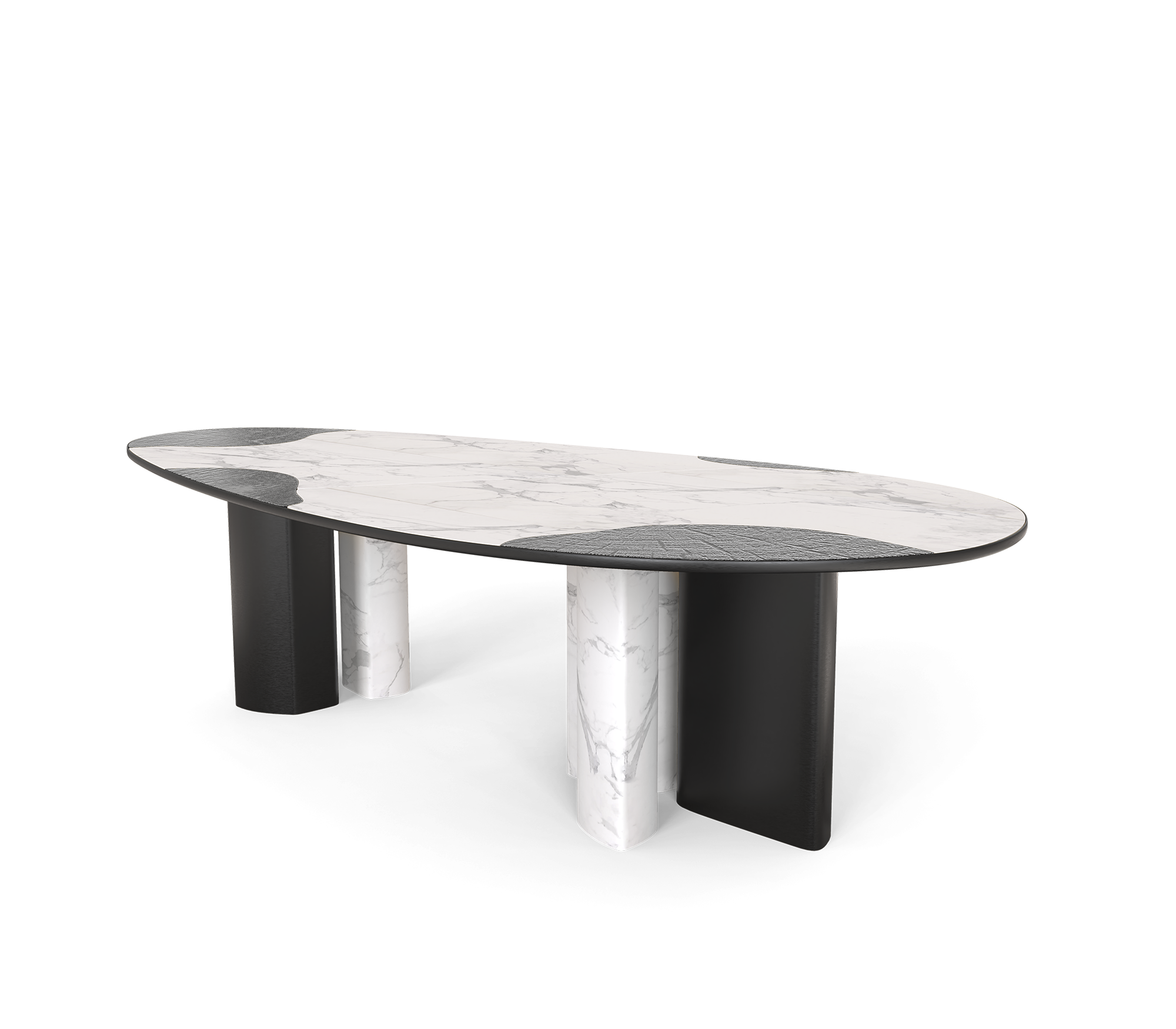 Обеденный стол Athena Carrara Marble & Onyx