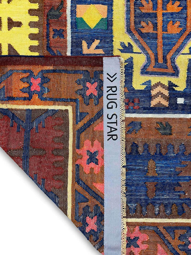 Елітний килим Flatweave Blue / Red | Розмір: 140 x 210 см