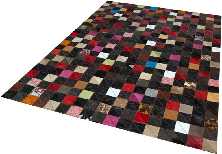 Разноцветный ковер из кожи Mosaic Multicolour