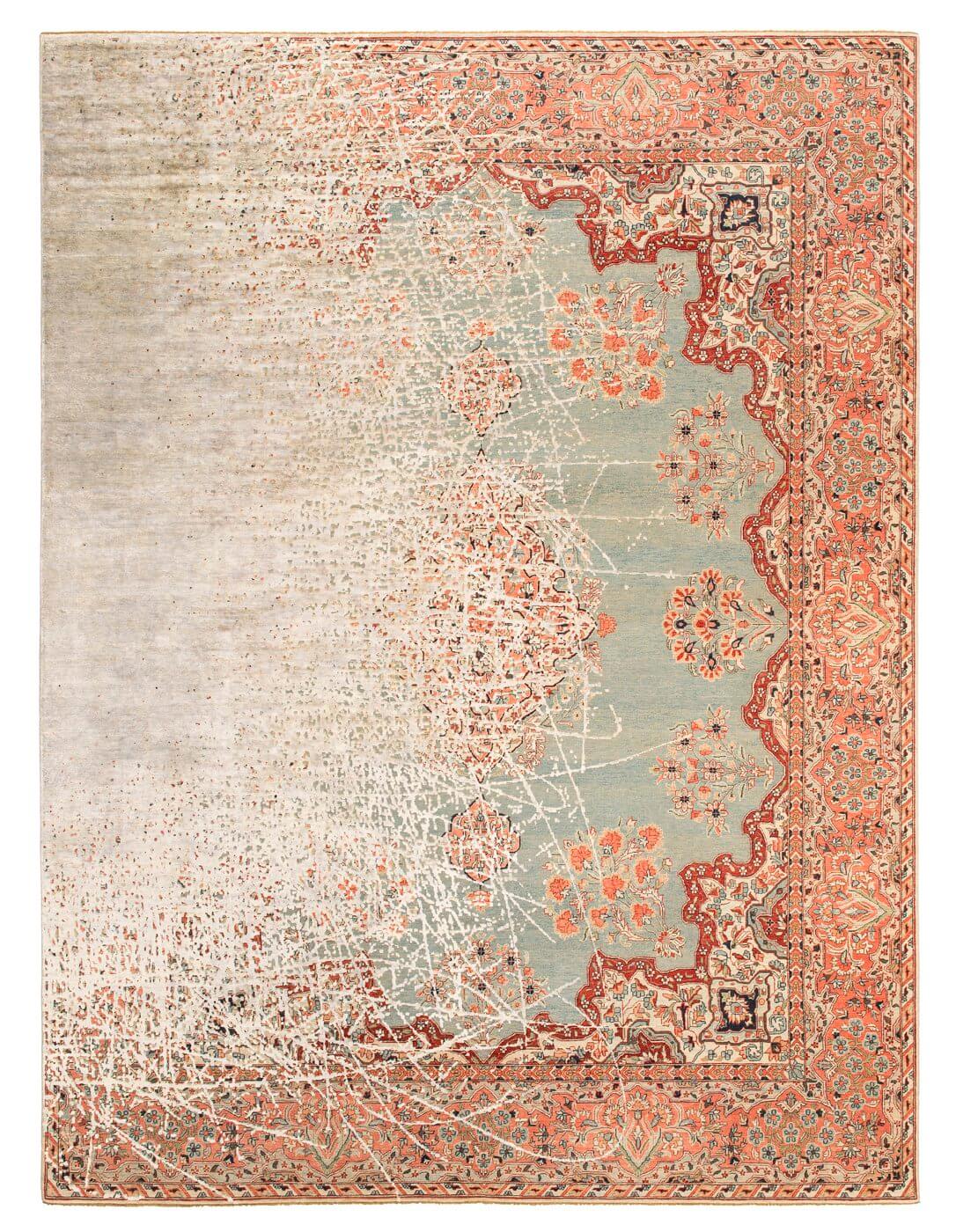 Килим ексклюзивний Kirman Robson Sidekick Blue Silvergrey Silk | Розмір: 200 x 300 см