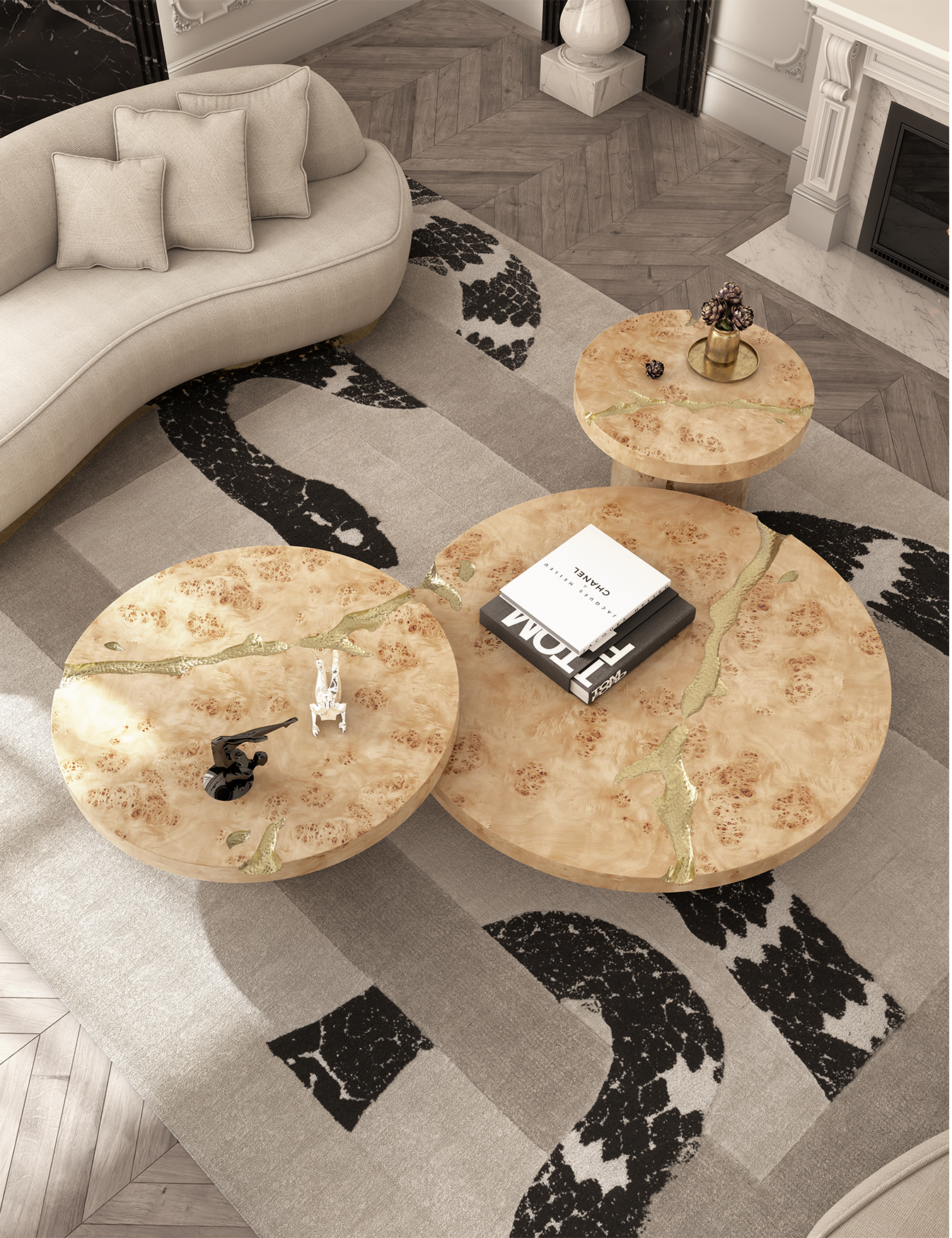 Журнальний столик Dominion Poplar Root 3-Piece Set