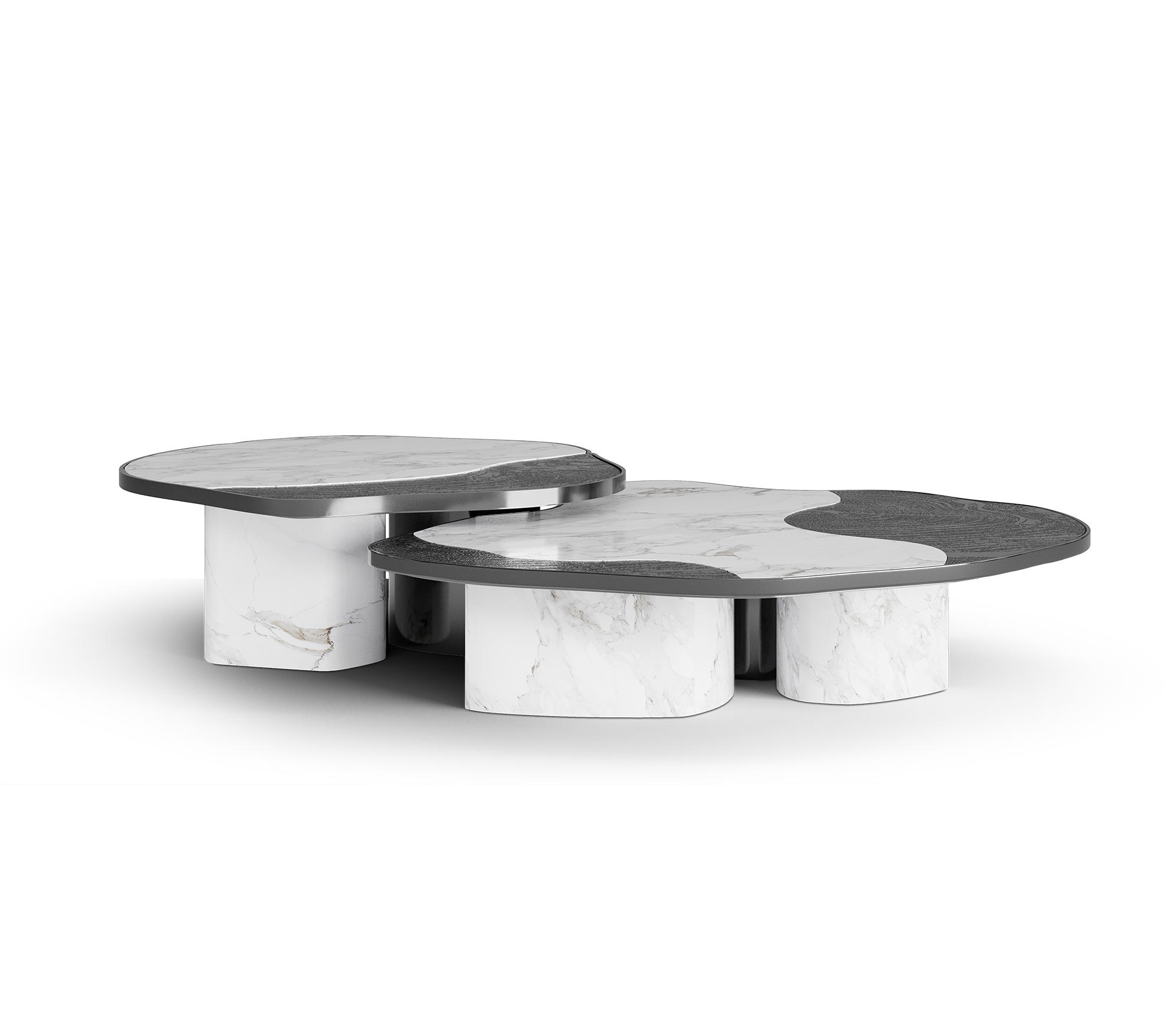 Журнальний столик Athena Calacatta Marble & Onyx Table Set