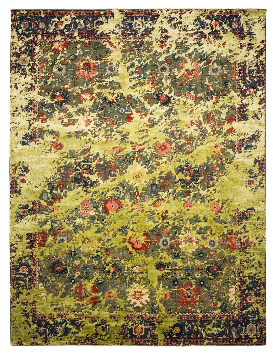 Ковер эксклюзивный Bidjar Kingscross Double Sky Green Lightgreen Silk | Размер: 250 x 300 см