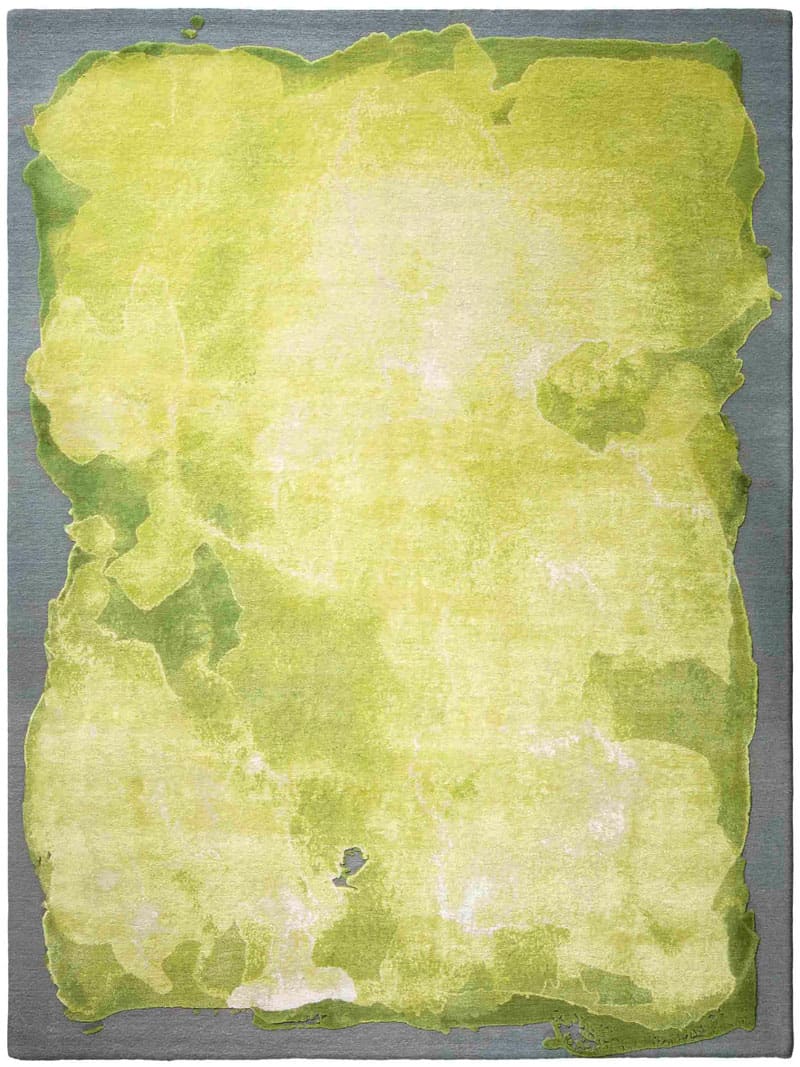 Витончений килим ручної роботи Mono Green / Yellow