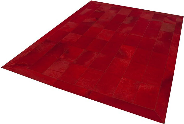 Килим з натуральної шкіри червоний Andronicus ☞ Розмір: 180 x 260 см