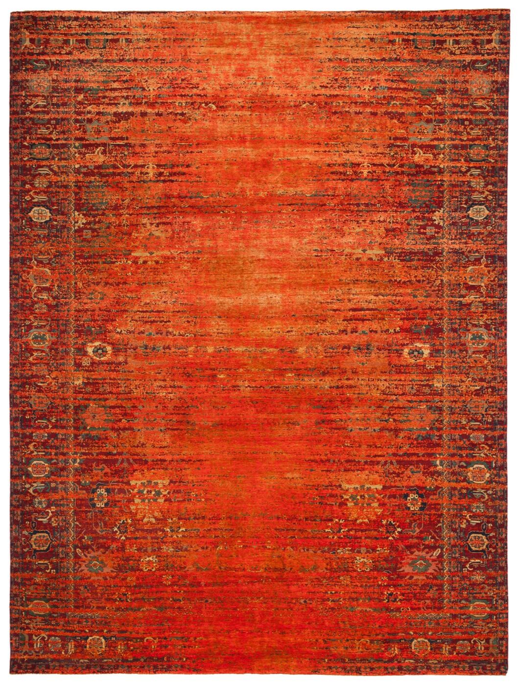 Ковер эксклюзивный Bidjar Kingscross Stomped Reverse Red Neonorange Silk | Размер: 300 x 400 см