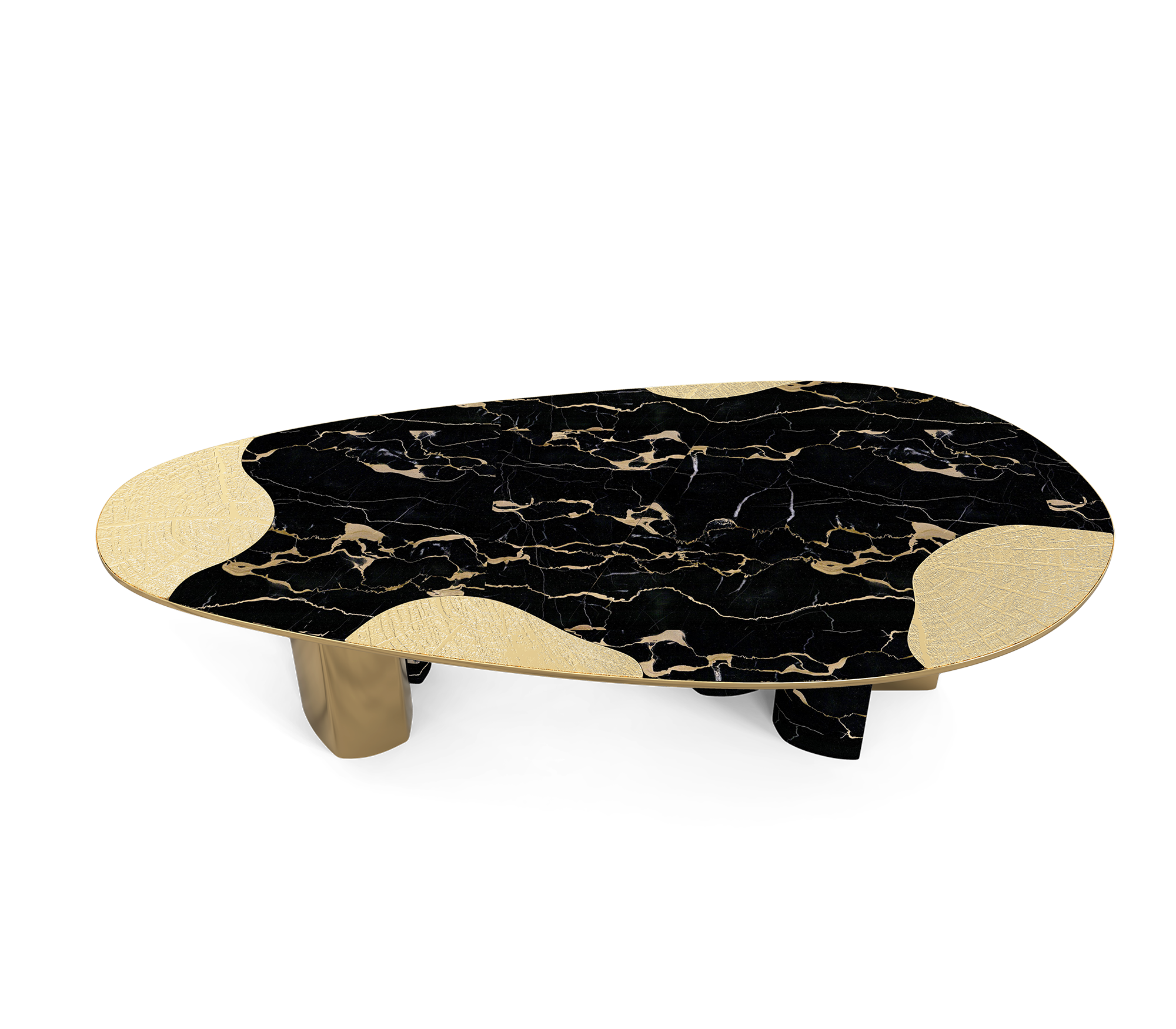 Обеденный стол Athena Portoro Marble & Gold