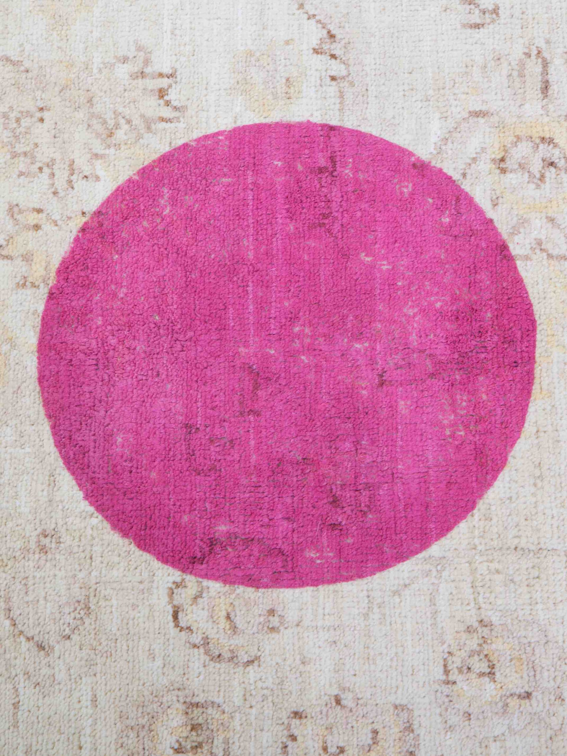 Круглий килим італійський ручної роботи Double Layer Pink