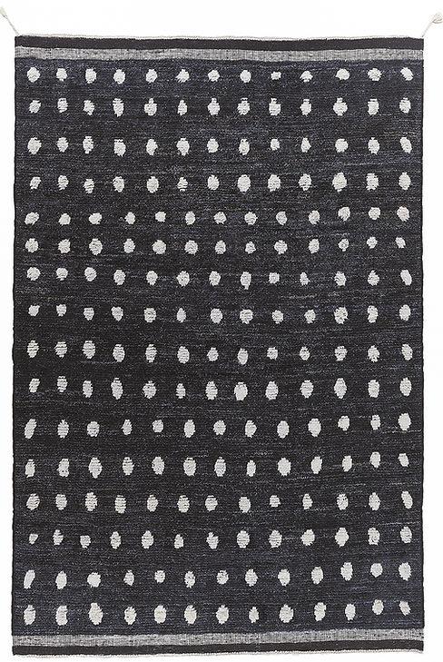 Килим традиційний ручної роботи Dots Black & White