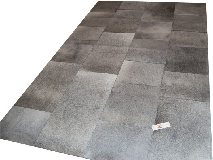 Сірий килим з натуральної шкіри Amfisa ☞ Розмір: 160 x 200 см