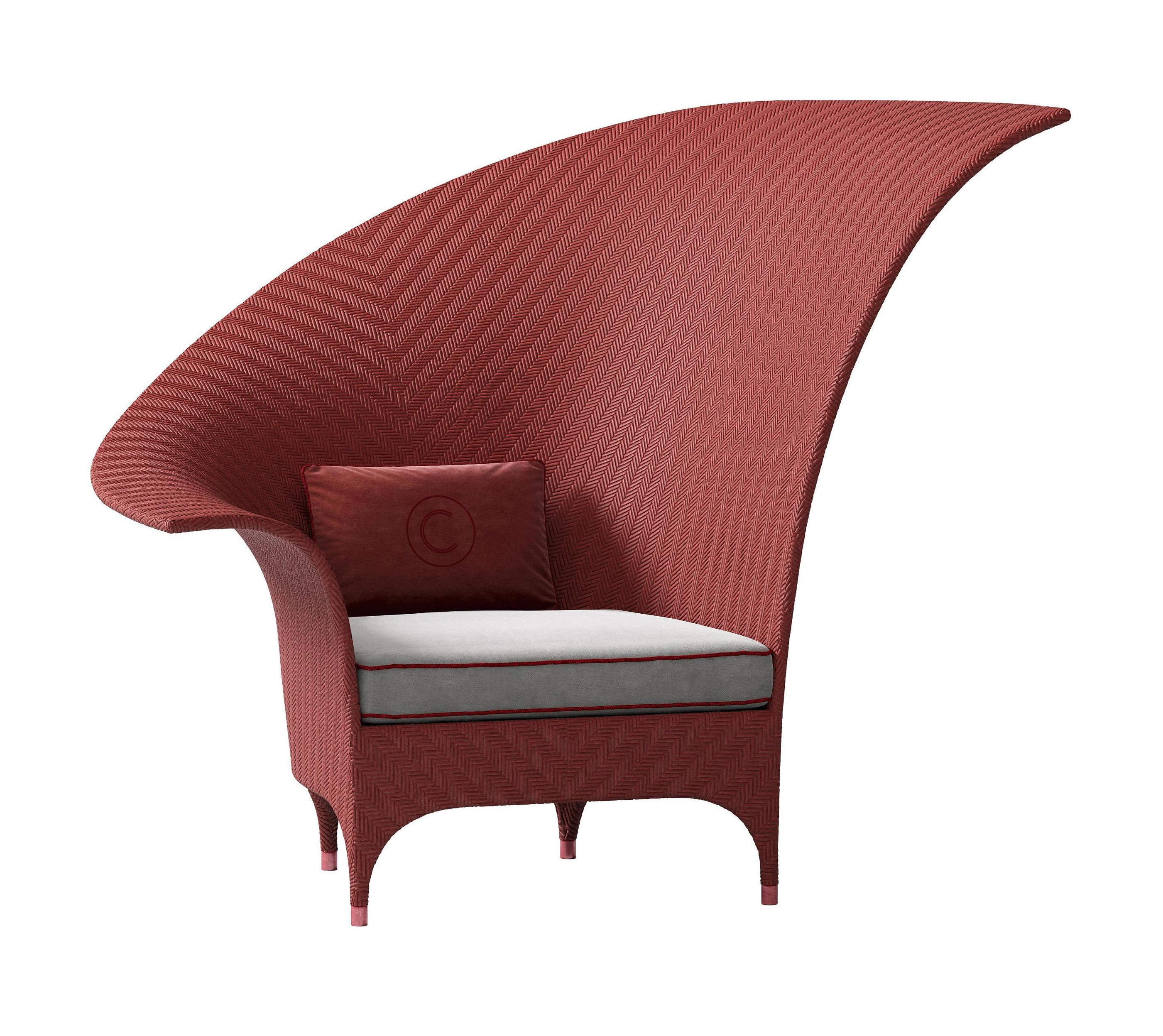 Изысканное красное кресло Bergere для улицы