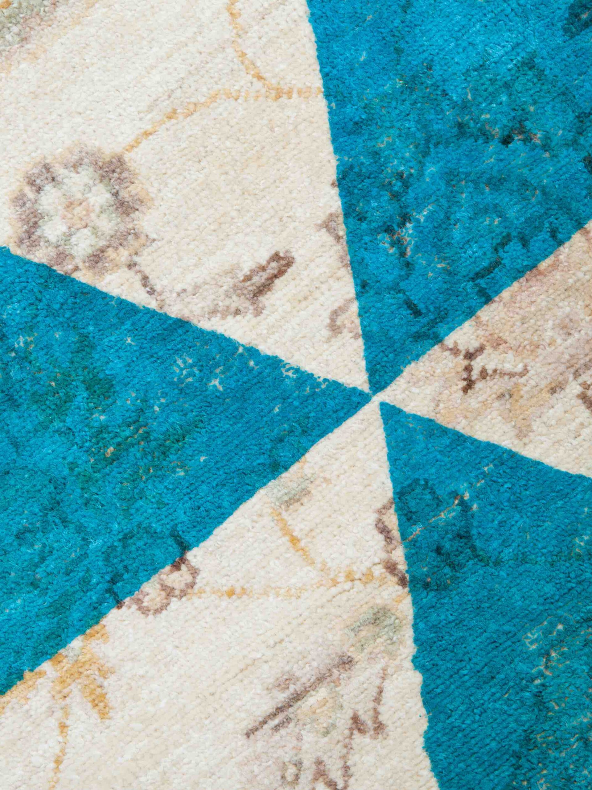 Круглий килим італійський ручної роботи Double Layer Blue