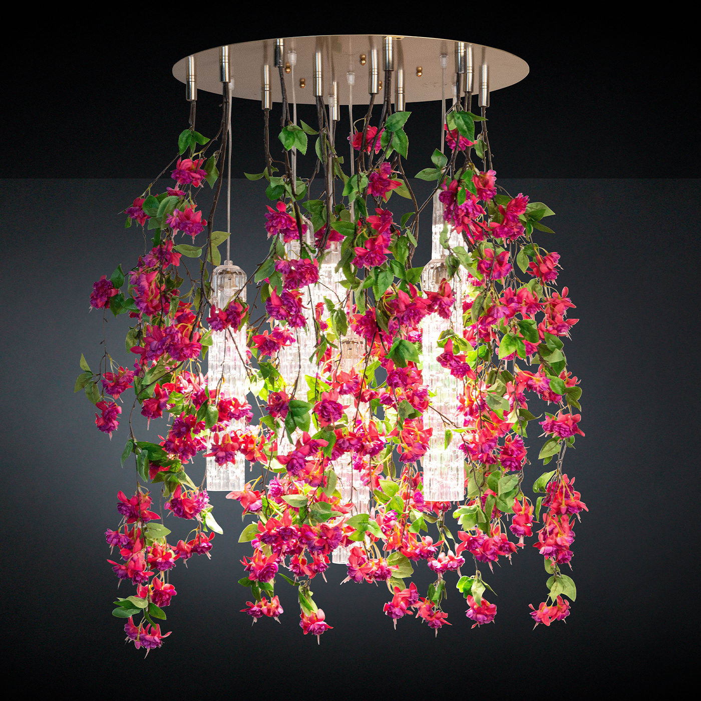 Большая каскадная люстра Pink Cascade