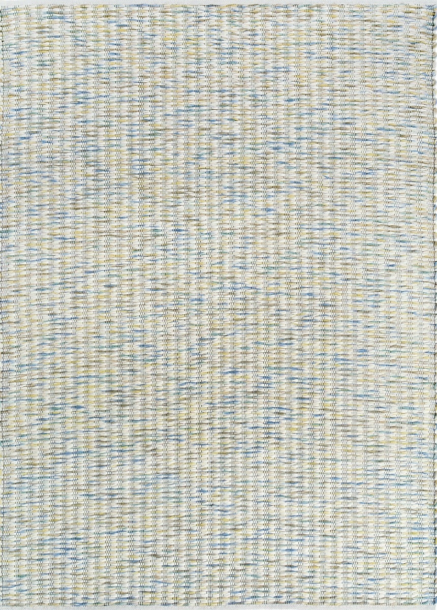 Безворсовий тканий синій килим Grain