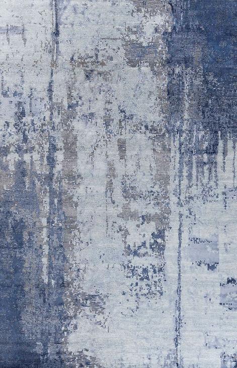 Килим дизайнерський ручної роботи Abstract Blue