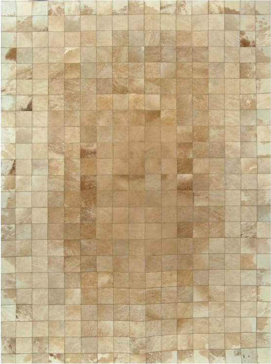 Бежевий килим з шкіри Mosaic Beige ☞ Розмір: 140 x 200 см
