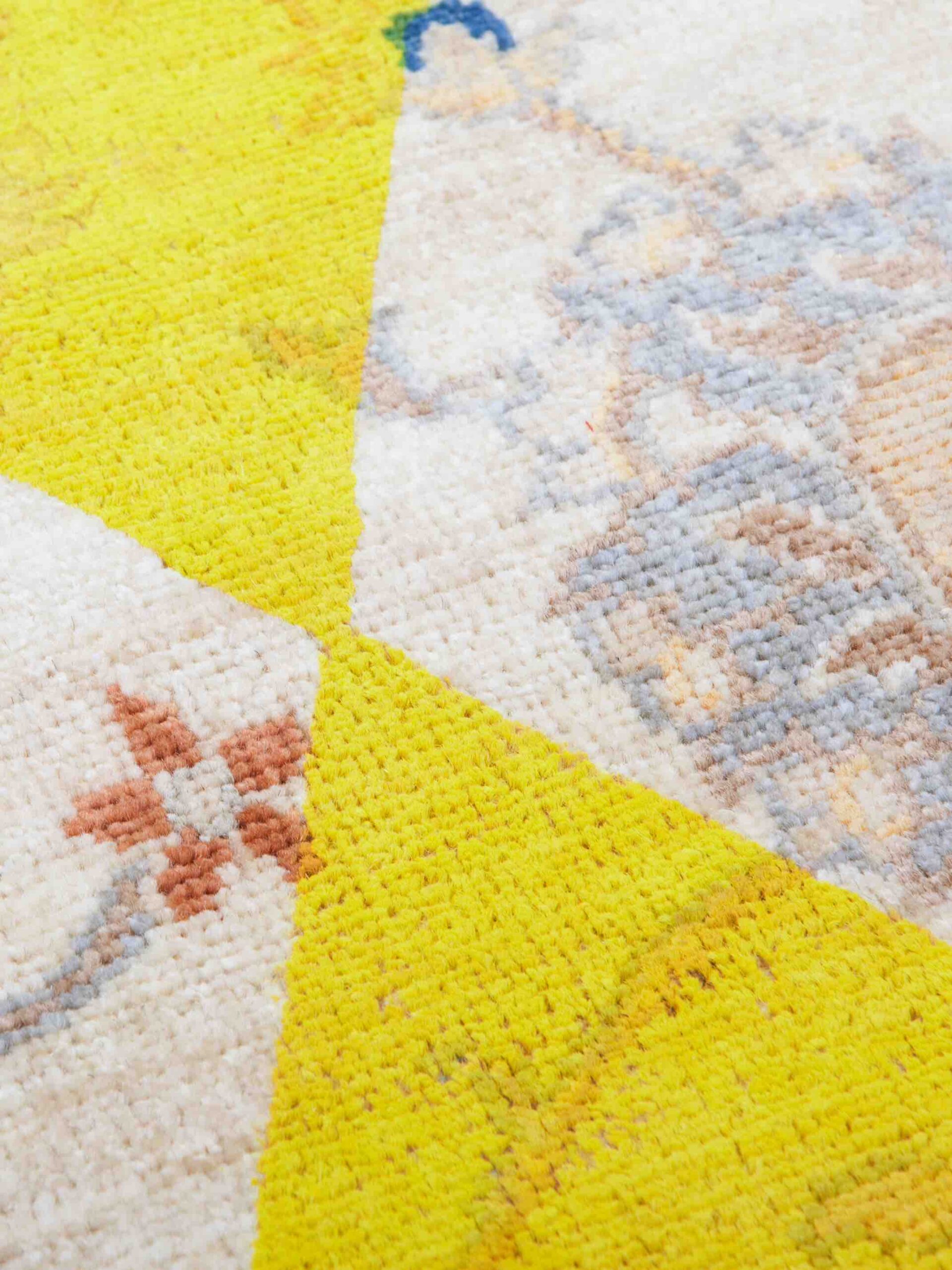 Круглый ковер итальянский ручной работы Double Layer Yellow