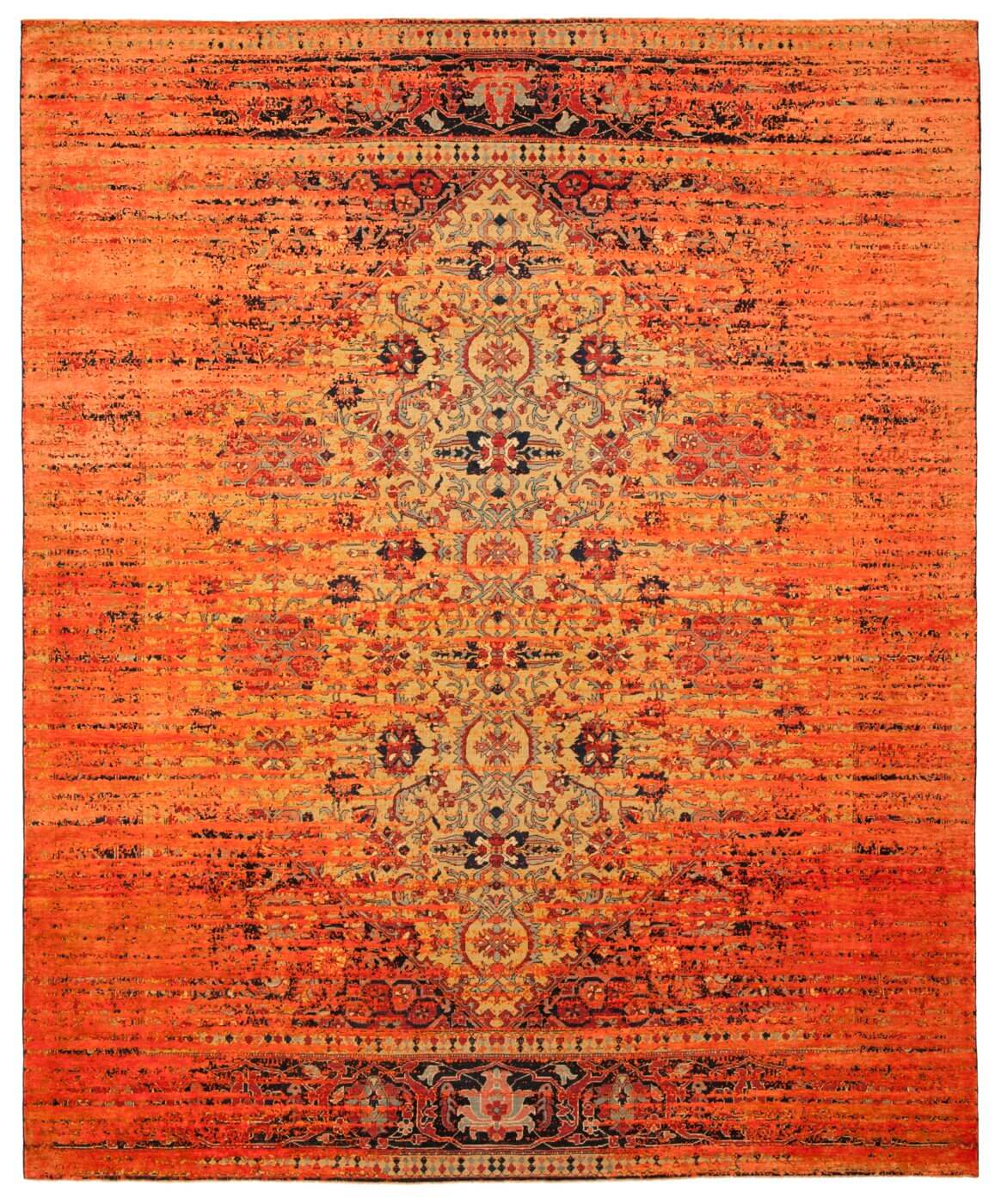 Килим ексклюзивний Serapi Queensbury Stomped Yellow Neonorange Silk | Розмір: 200 x 300 см