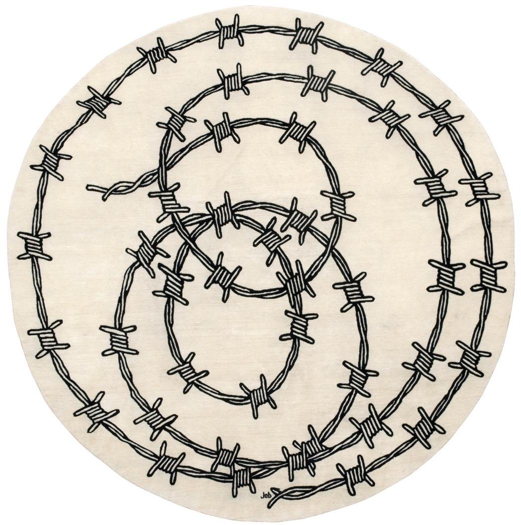 Круглий килим ексклюзивний Barbed Wire