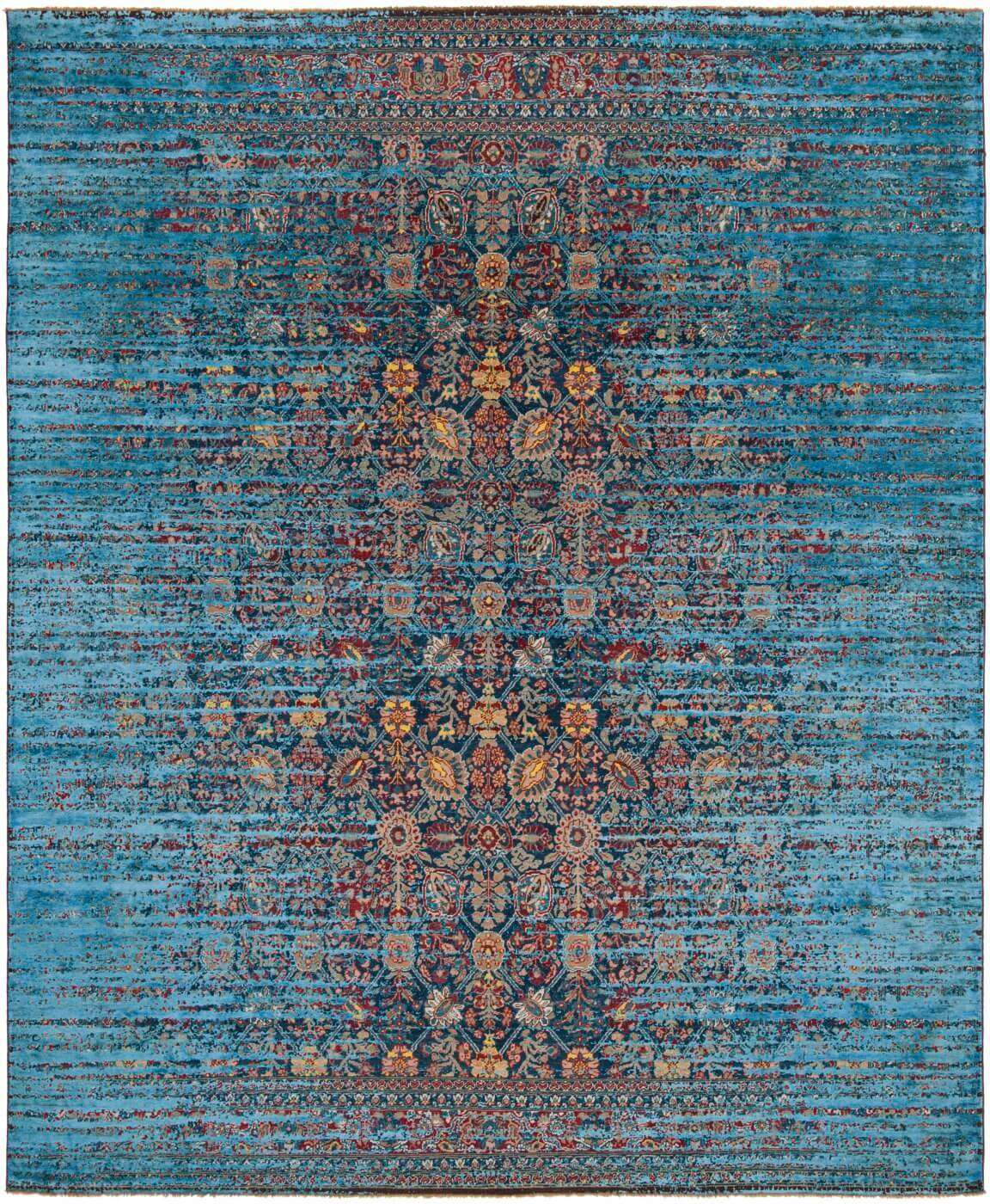 Килим Tabriz Canal Stomped Navyblue Blue Silk | Розмір: 200 x 300 см