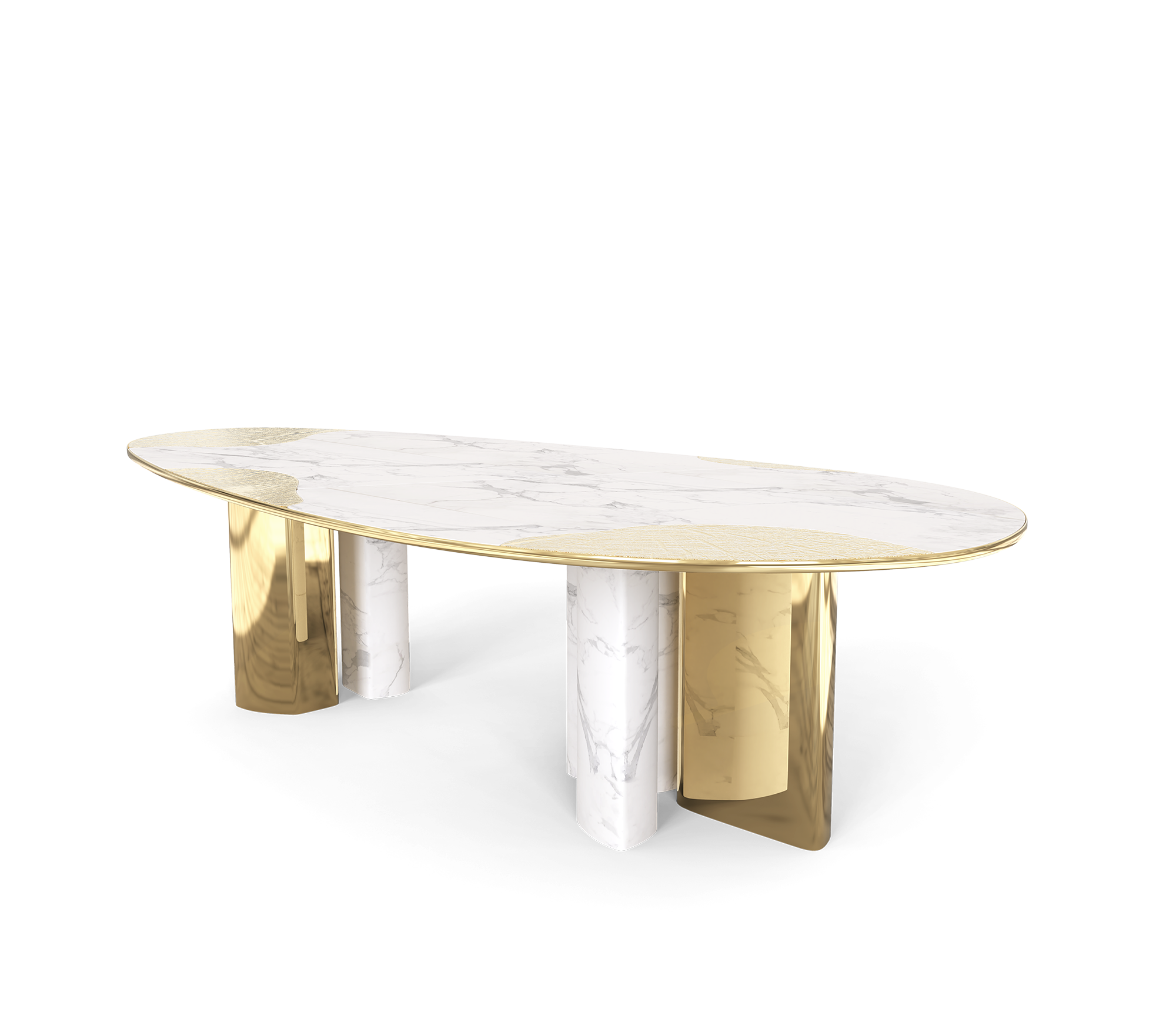 Обеденный стол Athena Carrara Marble & Gold