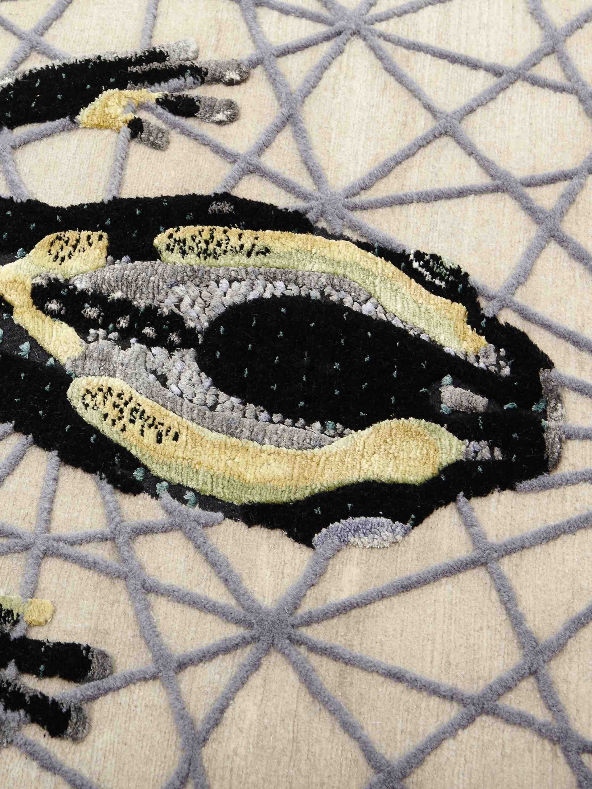 Круглий килим італійський ручної роботи Salamandra Ardentis Agri