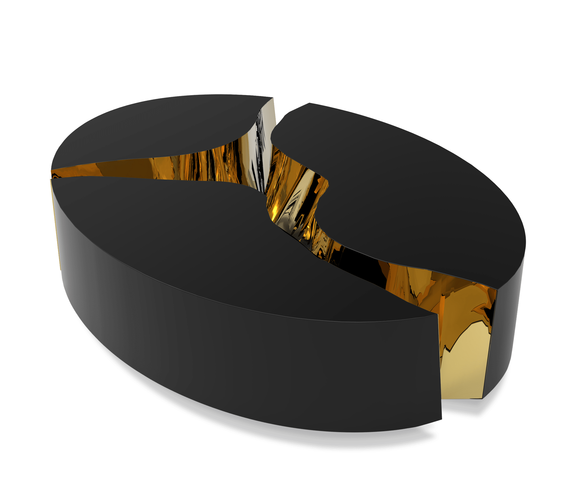 Журнальный столик Fissure Oval Black