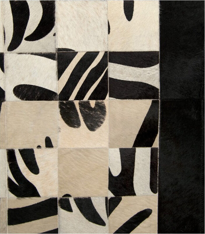 Килим з натуральної шкіри Mosaic Zebra ☞ Розмір: 250 x 360 см