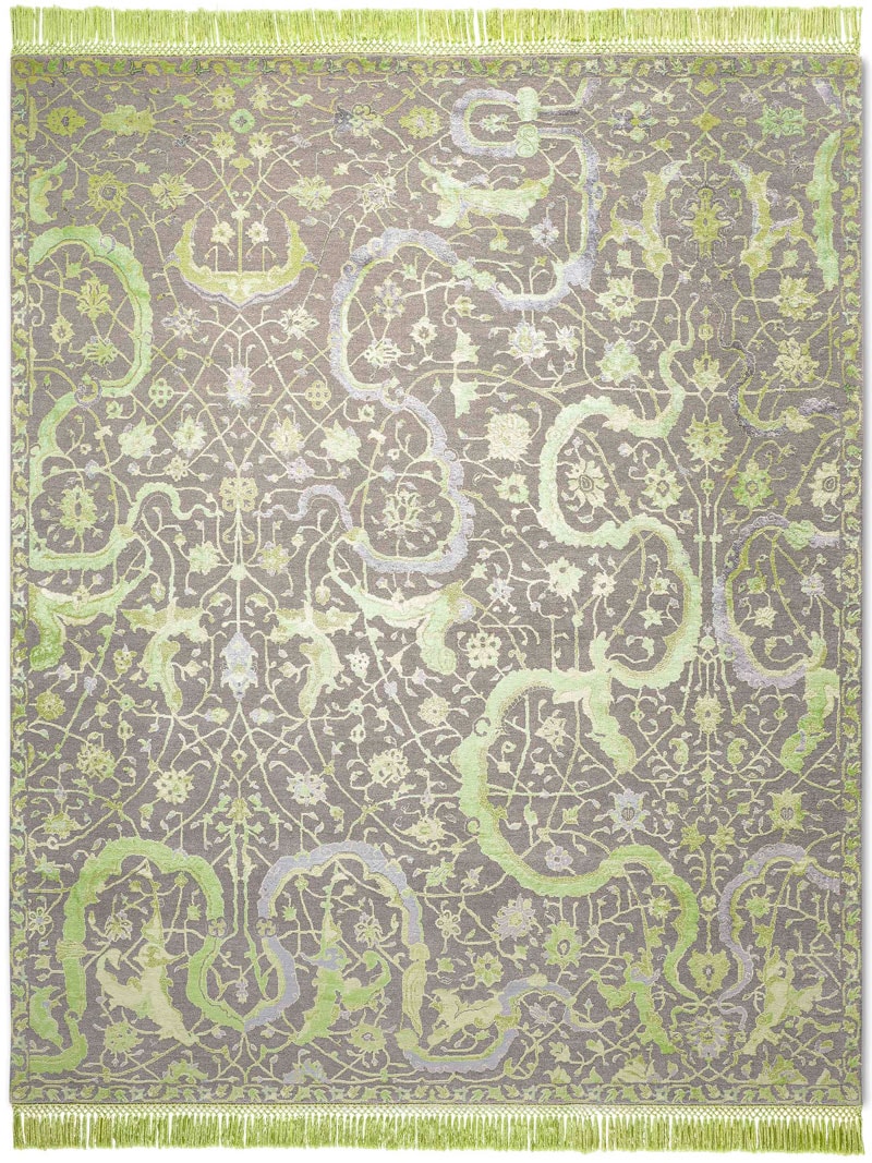 Эксклюзивный узелковый ковер ручной работы Tabriz Green | Размер: 365 x 457 см